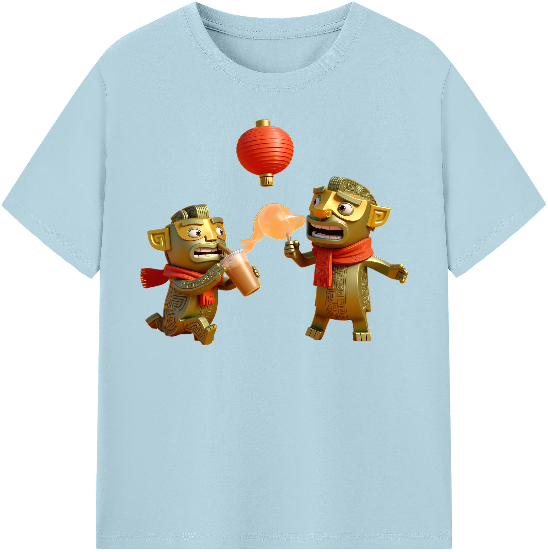 （画像用） Ne Zha 2 ナタ 魔童の大暴れ 綿100％半袖Tシャツ（フロントプリント）